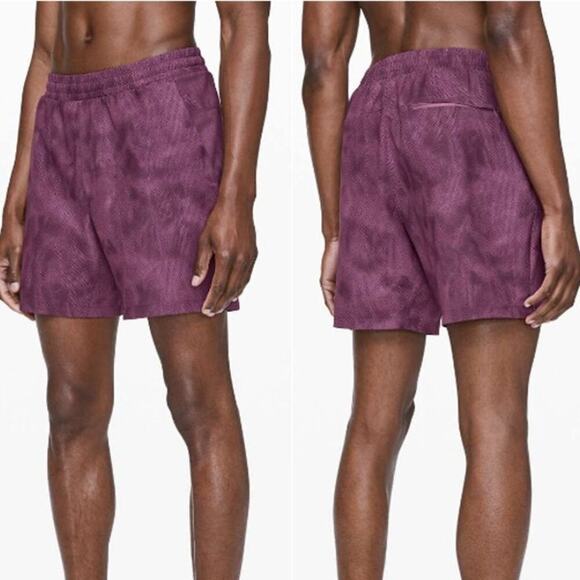 Lululemon Channel Cross Swim Short 7" Shadow Mesh Vintage Plum Multi Mens Size M - Picture 2 of 7
